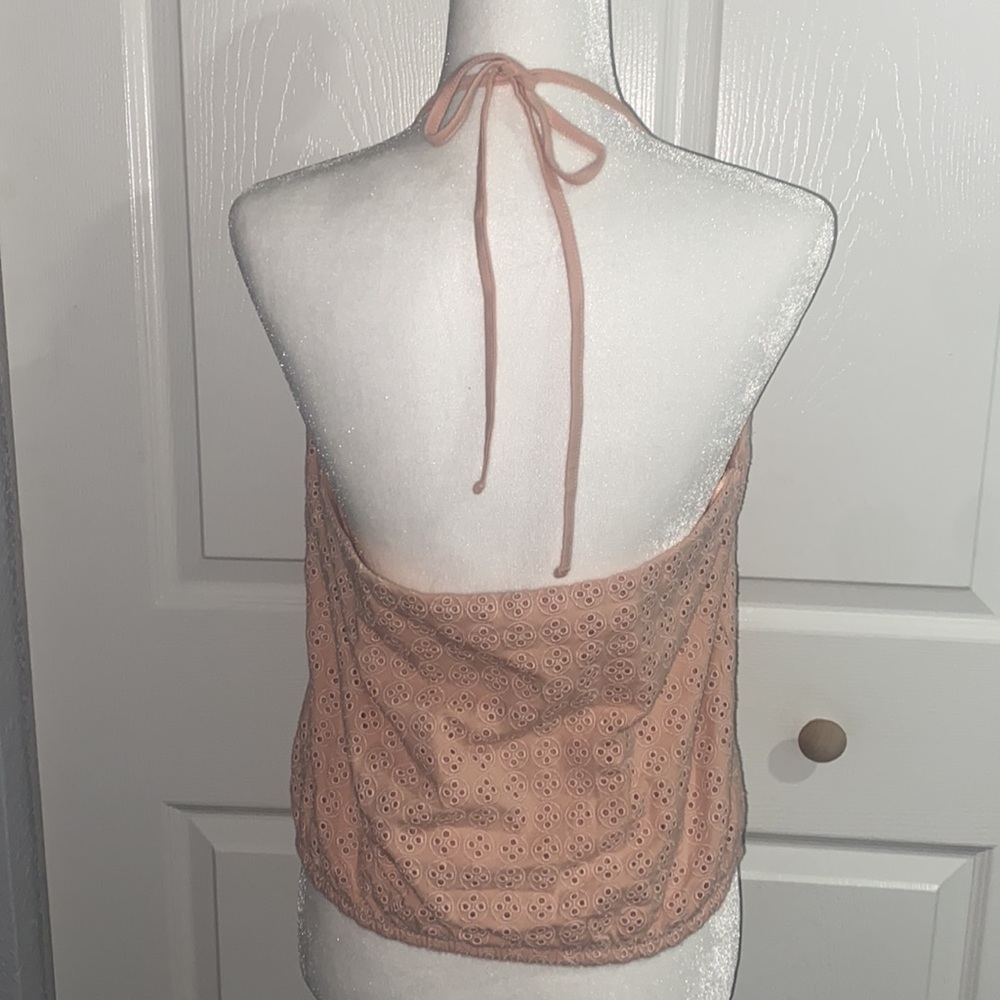 Express Ruffle Halter Top Peach - Picture 6 of 11